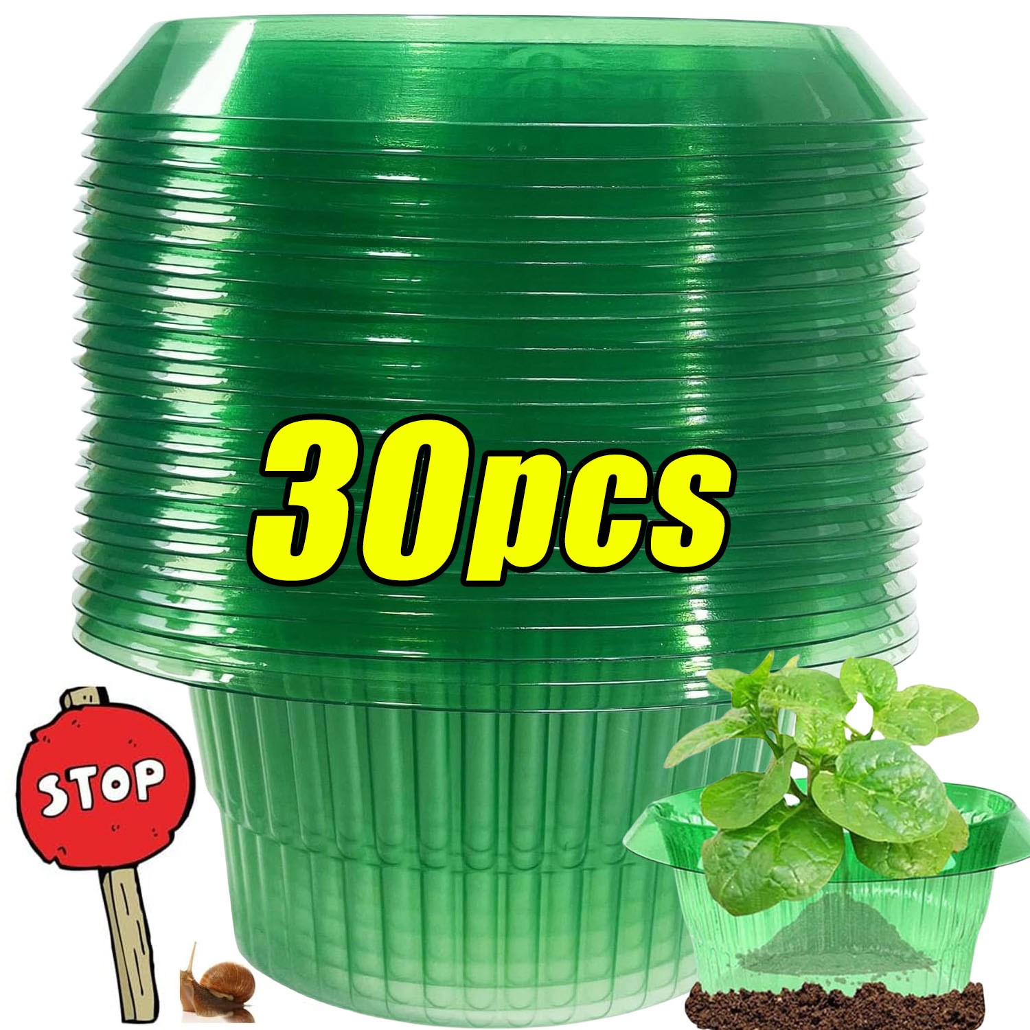 1/30pcs Plants Slug Protection - مراجعة Vegetable Transplanter وسعره